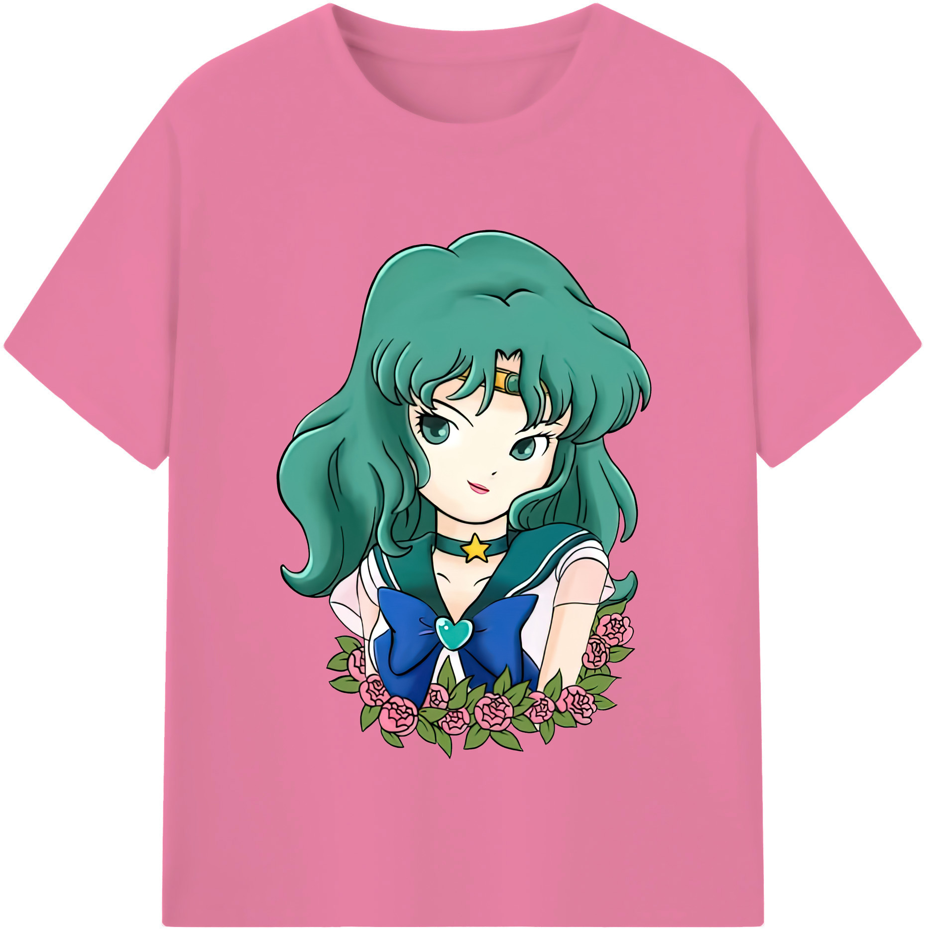 （画像用） 美少女戦士セーラームーン 海王 みちる（かいおう みちる） Sailor Moon Kaiou Michiru 綿100％半袖Tシャツ（フロントプリント）
